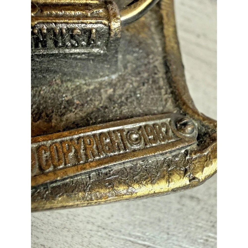 Vintage 1982 Great American Buckle Painter Paint Brush Roller Belt Buckle 38.5”